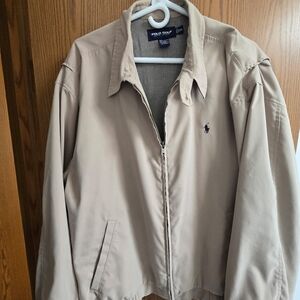 Vintage Polo by Ralph Lauren Men's Tan Harrington Jacket